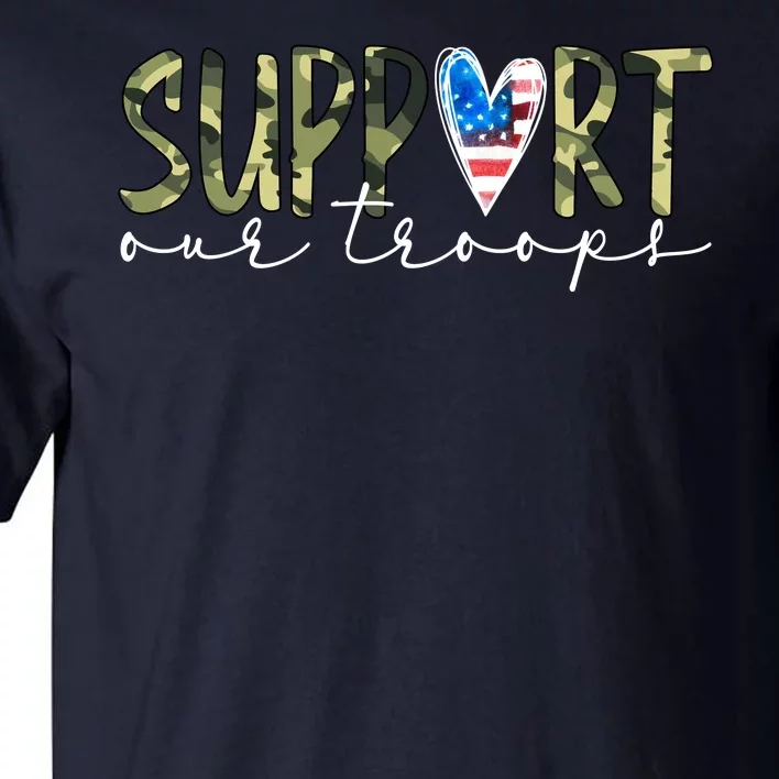 Support Our Trooper Usa Heart Tall T-Shirt