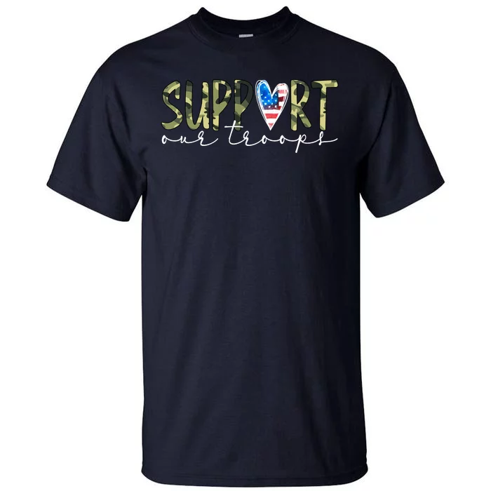 Support Our Trooper Usa Heart Tall T-Shirt