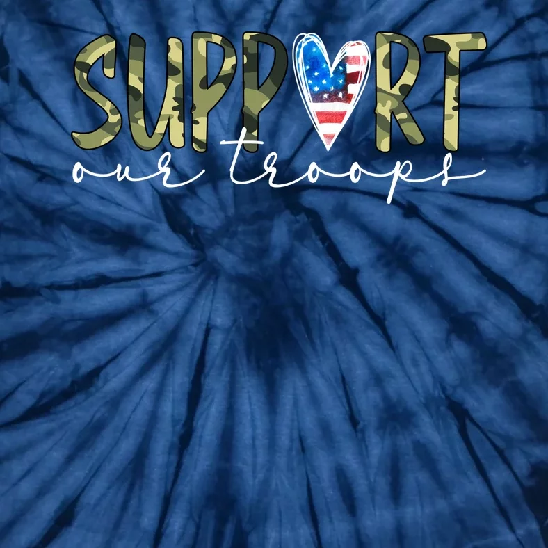 Support Our Trooper Usa Heart Tie-Dye T-Shirt