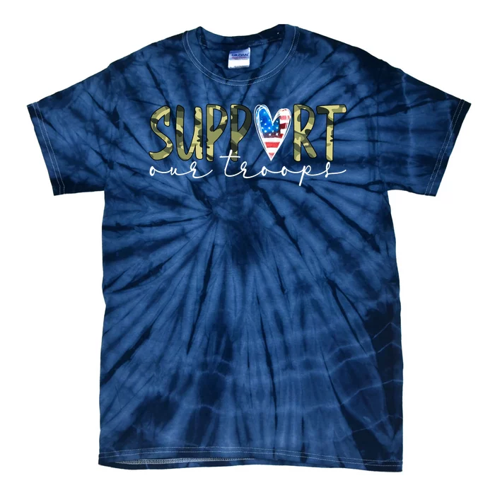 Support Our Trooper Usa Heart Tie-Dye T-Shirt