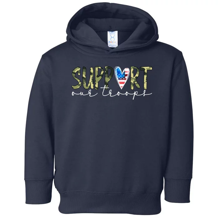 Support Our Trooper Usa Heart Toddler Hoodie