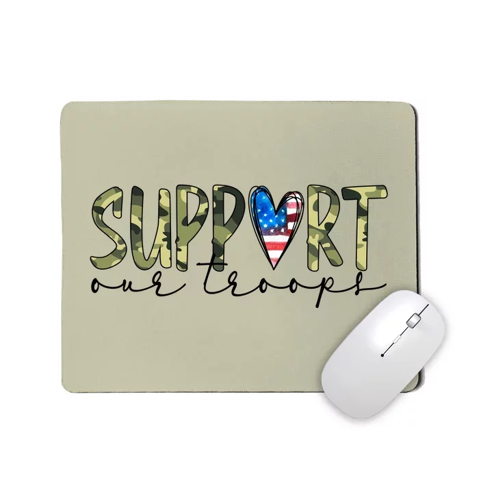 Support Our Trooper Usa Heart Mousepad