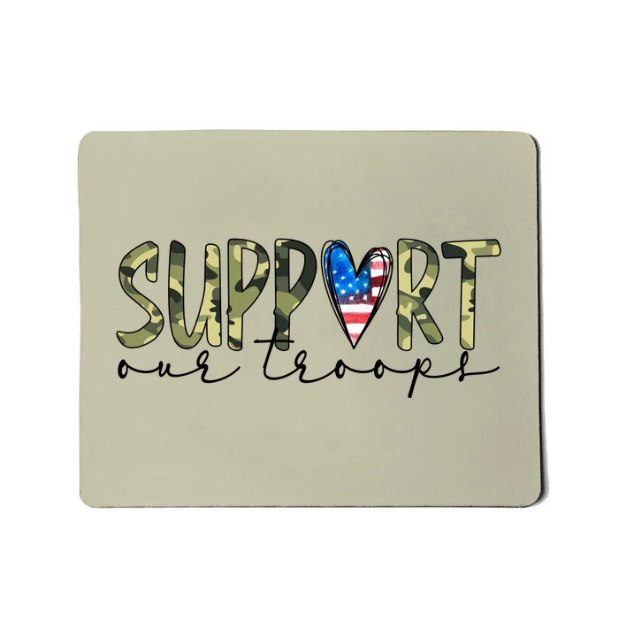 Support Our Trooper Usa Heart Mousepad