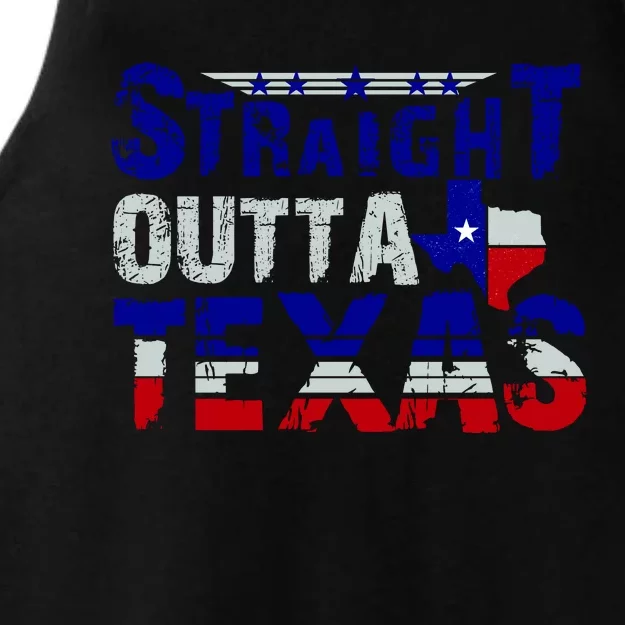 Straight Outta Texas Logo Ladies Tri-Blend Wicking Tank