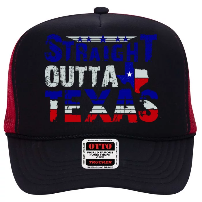 Straight Outta Texas Logo High Crown Mesh Trucker Hat