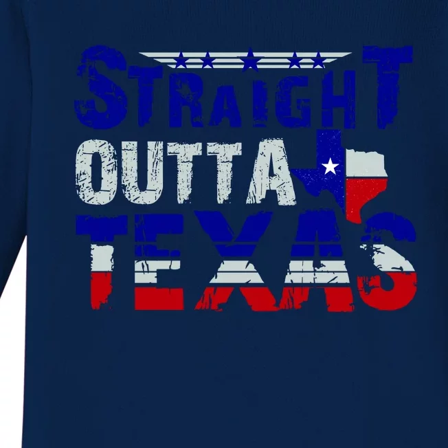 Straight Outta Texas Logo Baby Long Sleeve Bodysuit