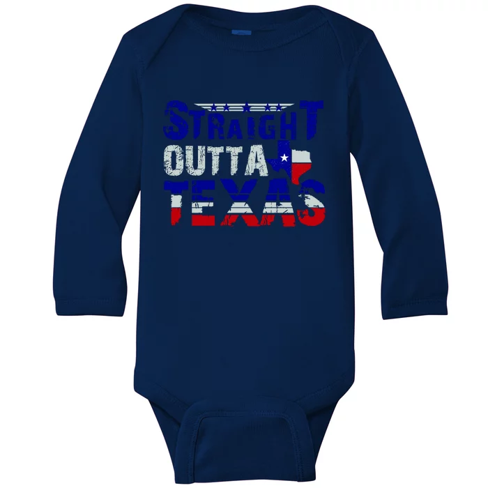 Straight Outta Texas Logo Baby Long Sleeve Bodysuit