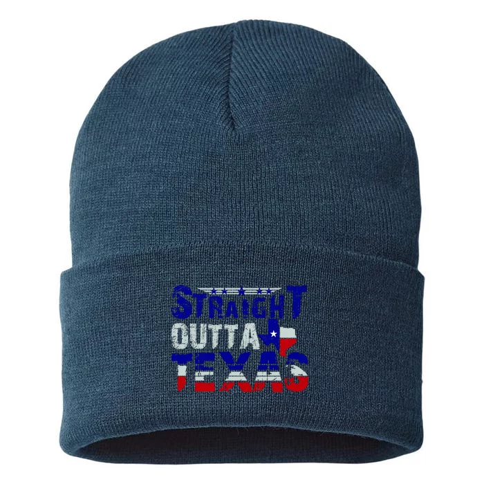 Straight Outta Texas Logo Sustainable Knit Beanie