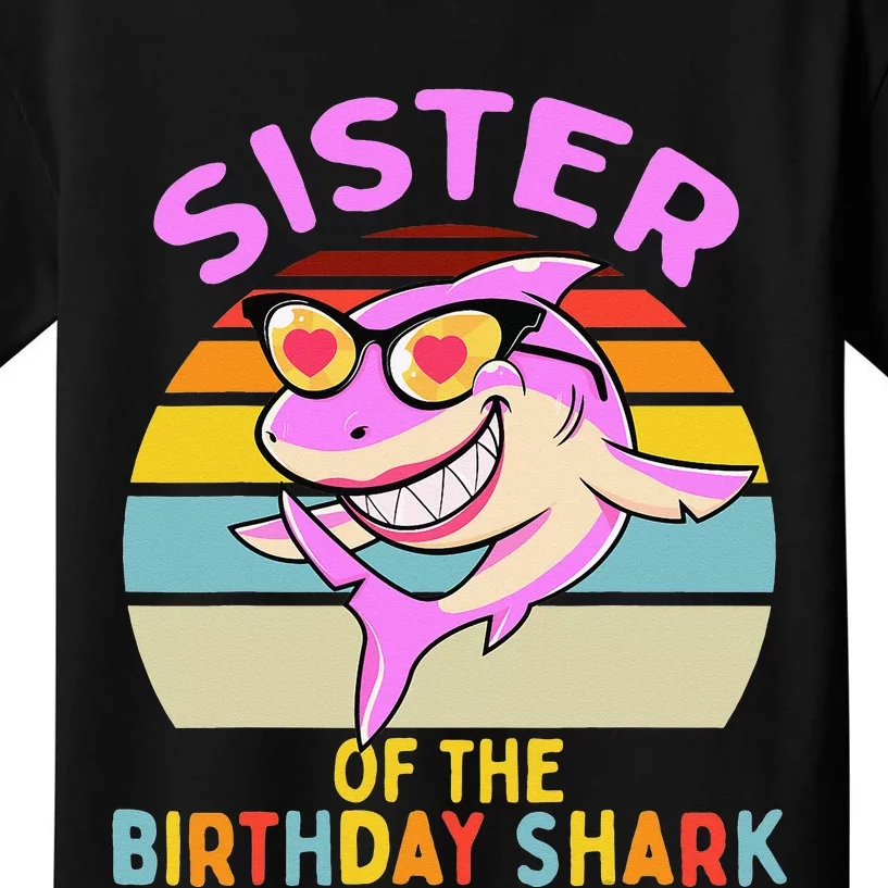 Sister of the Shark Birthday Matching Family Kids T-Shirt