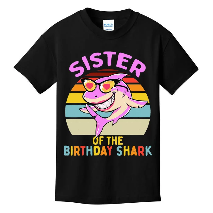 Sister of the Shark Birthday Matching Family Kids T-Shirt