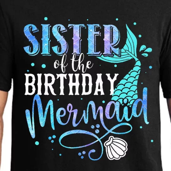 Sister Of The Birthday Mermaid Family Matching Party Squad Pajama Set