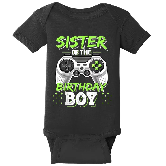 Sister Of The Birthday Boy Matching Video Game Birthday Gift Baby Bodysuit