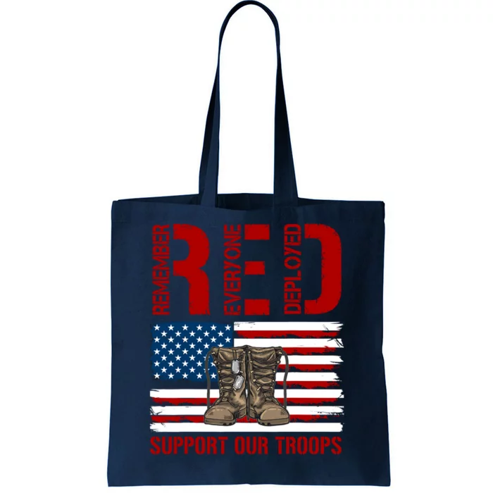 Support Our Troops Soldier Veteran Red Friday Military Tote Bag