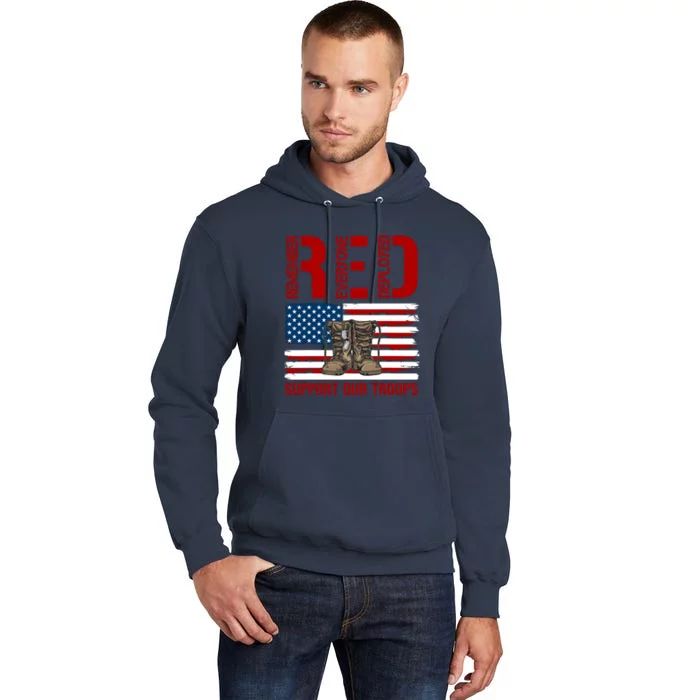 Support Our Troops Soldier Veteran Red Friday Military Tall Hoodie