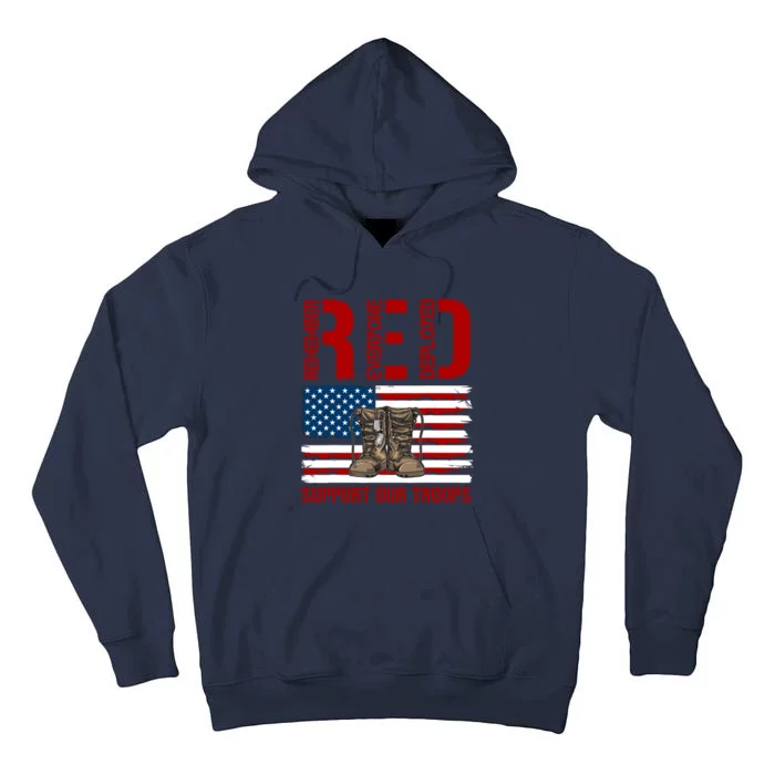 Support Our Troops Soldier Veteran Red Friday Military Tall Hoodie