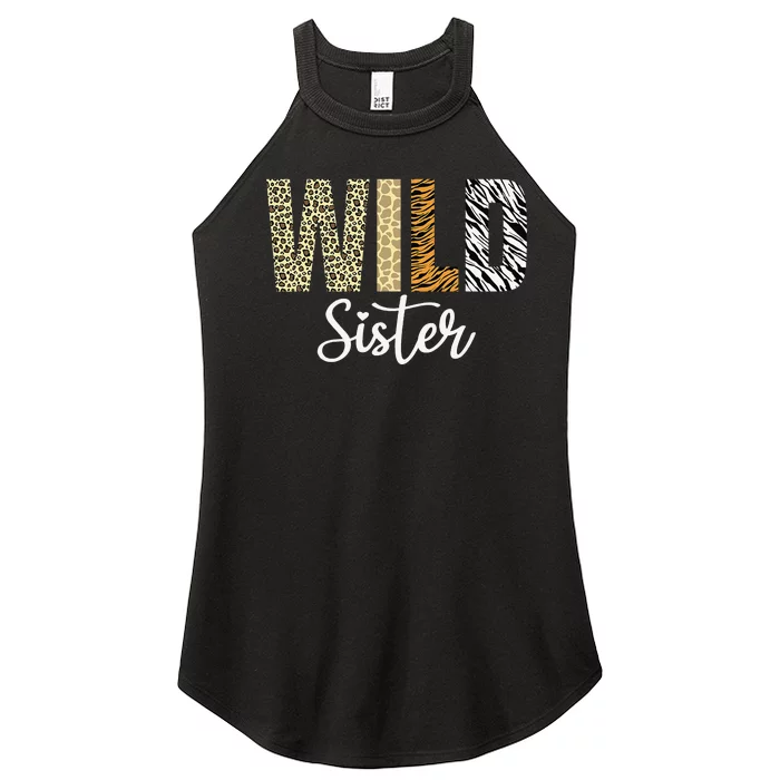 Sister of The Wild One Zoo Birthday Safari Jungle Animal Sis Women’s Perfect Tri Rocker Tank