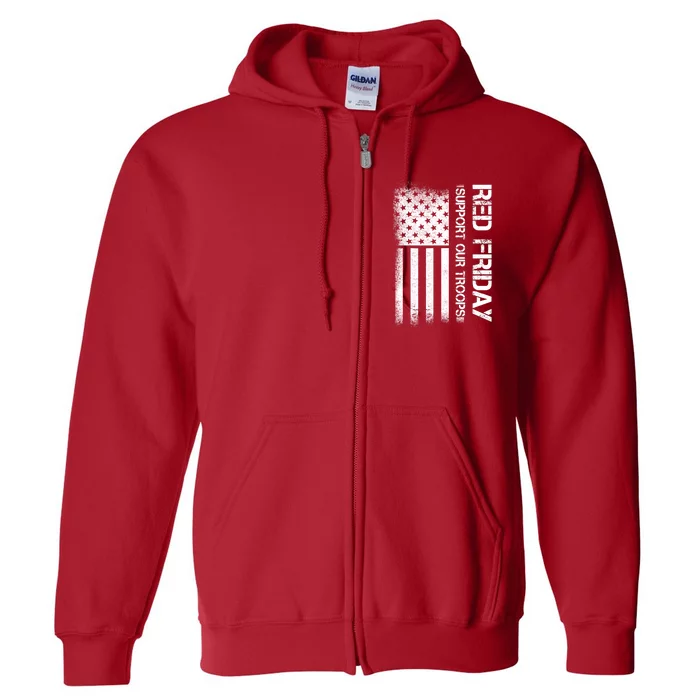 Support Our Troops Red Friday Full Zip Hoodie