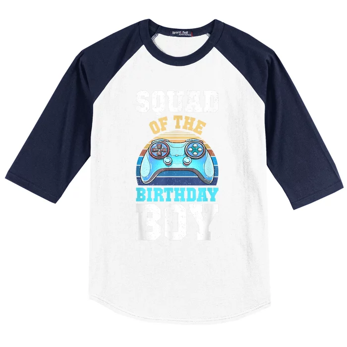 Squad Of The Birthday Boy Matching Video Gamer Birthday Baseball Sleeve Shirt