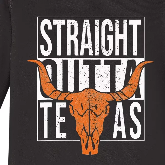 Straight Outta Texas 1845 For Proud Texans Baby Long Sleeve Bodysuit