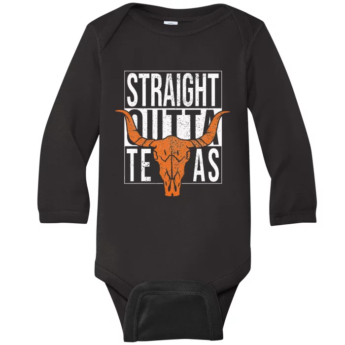 Straight Outta Texas 1845 For Proud Texans Baby Long Sleeve Bodysuit