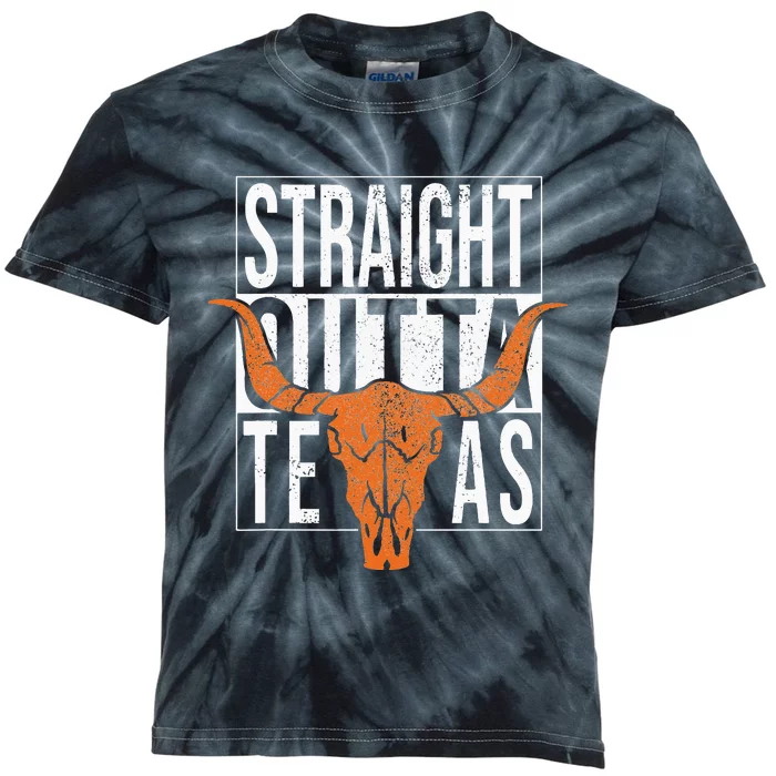 Straight Outta Texas 1845 For Proud Texans Kids Tie-Dye T-Shirt