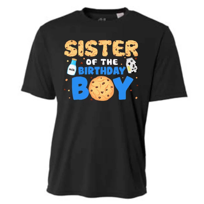 Sister Of The Birthday Boy Milk And Cookies 1st Birthday Cooling Performance Crew T-Shirt