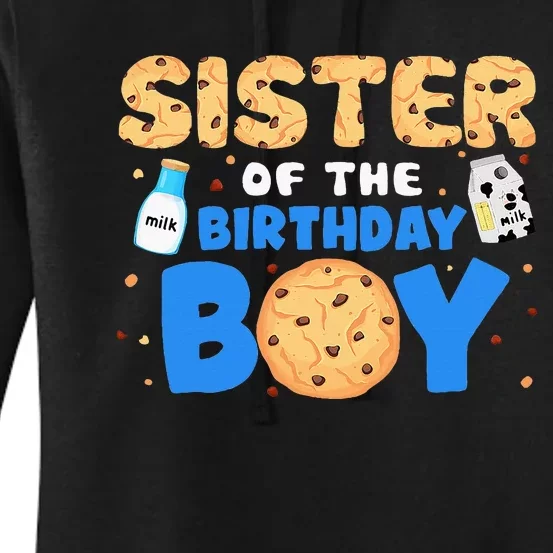 Sister Of The Birthday Boy Milk And Cookies 1st Birthday Women's Pullover Hoodie