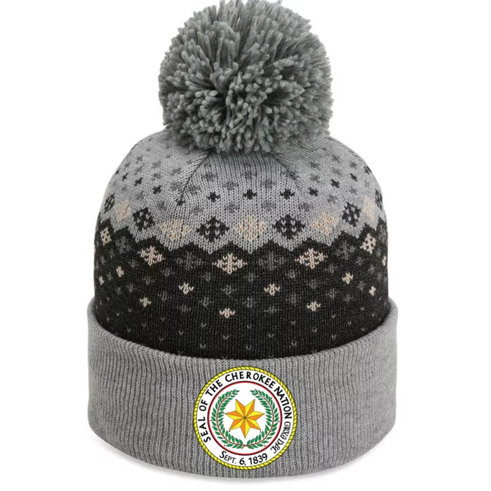 Seal Of The Cherokee Nation Cherokee Native American Pride The Baniff Cuffed Pom Beanie