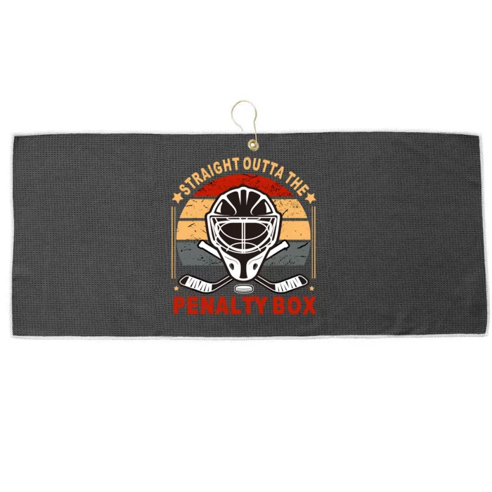 Straight Outta The Penalty Box Funny Hockey Design For Large Microfiber Waffle Golf Towel