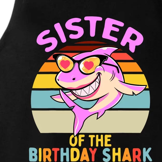 Sister of the Shark Birthday Matching Family Ladies Tri-Blend Wicking Tank