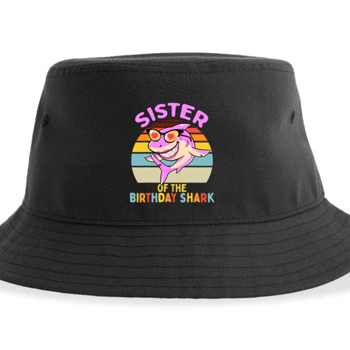 Sister of the Shark Birthday Matching Family Sustainable Bucket Hat