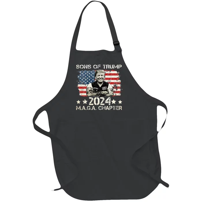 Sons Of Trump Maga Chapter 2024 Full-Length Apron With Pocket