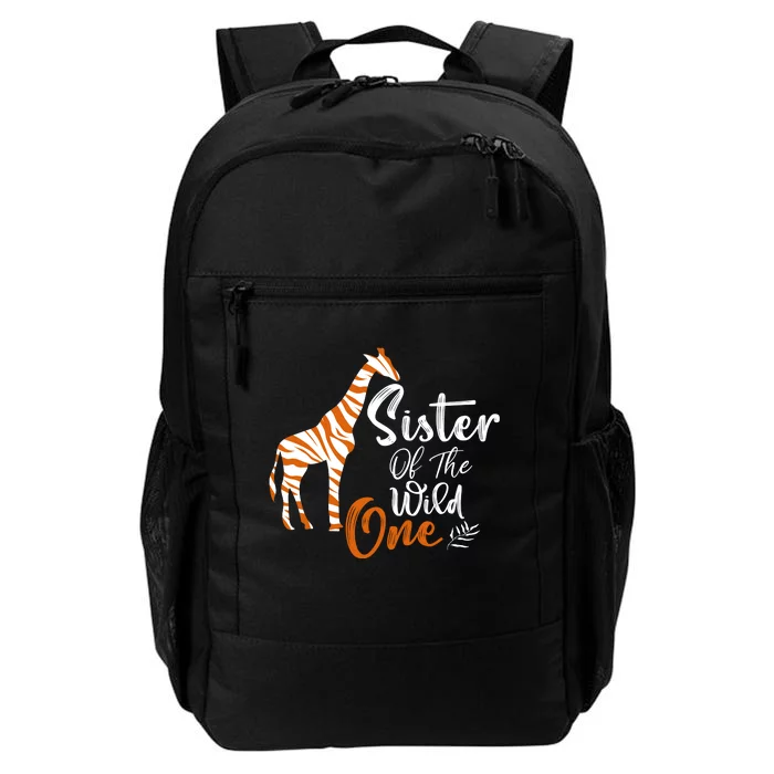 Sister Of The Wild One Funny 1st Birthday Animal Safari Gift Daily Commute Backpack