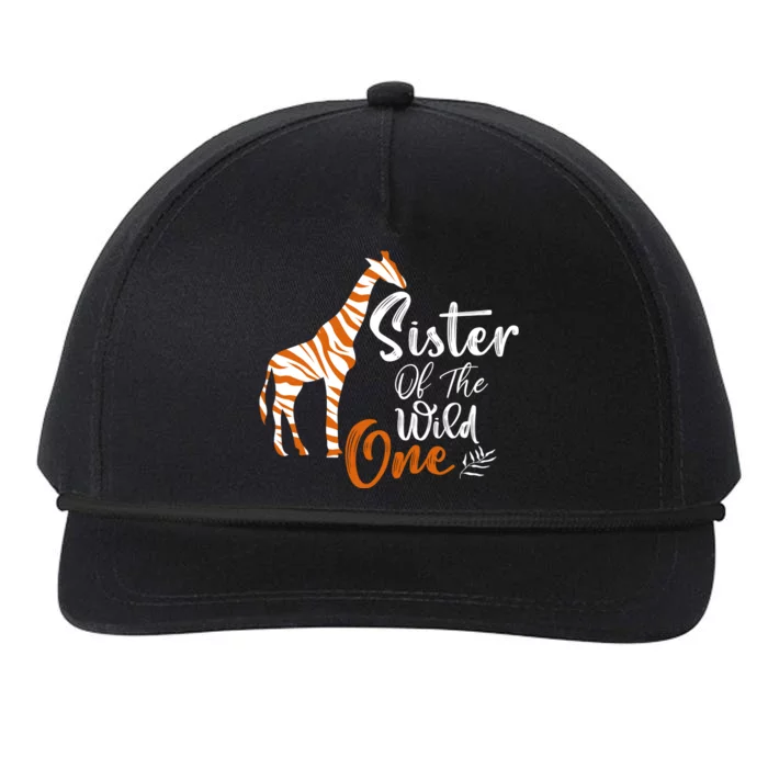 Sister Of The Wild One Funny 1st Birthday Animal Safari Gift Snapback Five-Panel Rope Hat