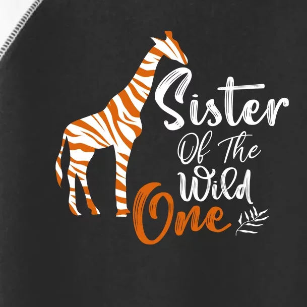 Sister Of The Wild One Funny 1st Birthday Animal Safari Gift Toddler Fine Jersey T-Shirt