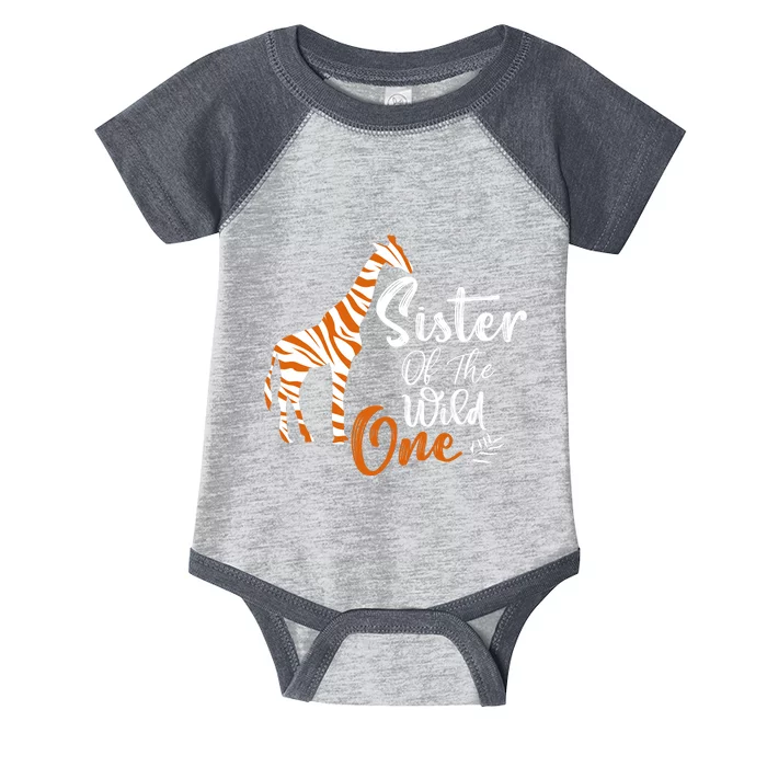 Sister Of The Wild One Funny 1st Birthday Animal Safari Gift Infant Baby Jersey Bodysuit