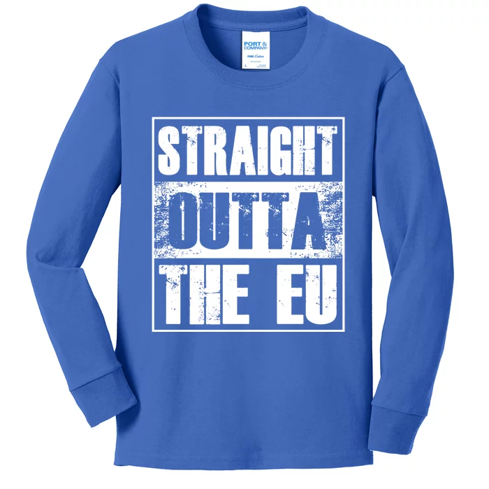 Straight Outta The Eu Europe Brexit England Politics Uk Gift Great Gift Kids Long Sleeve Shirt