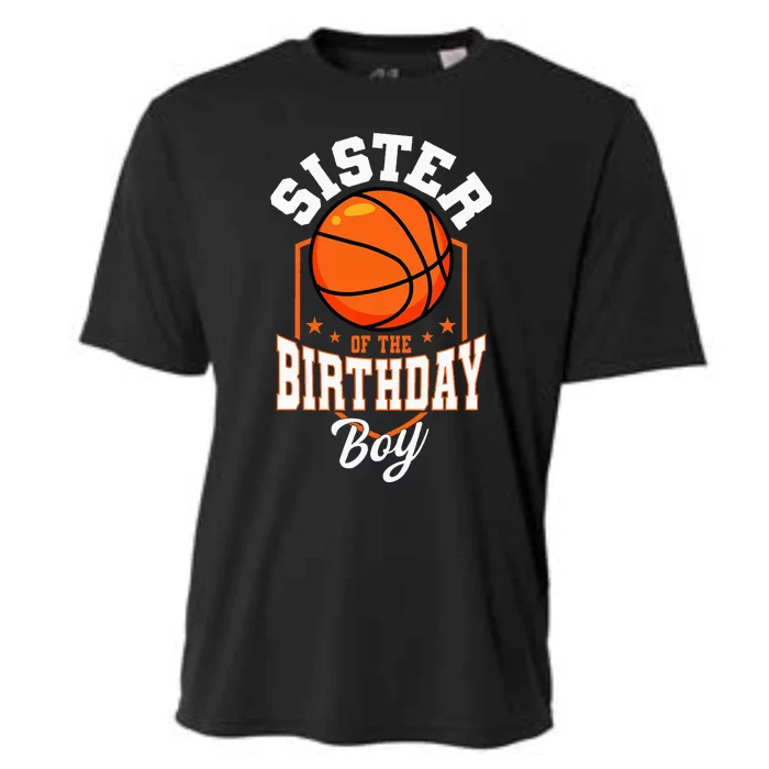 Sister Of The Birthday Boy Basketball Theme Bday Party Cooling Performance Crew T-Shirt