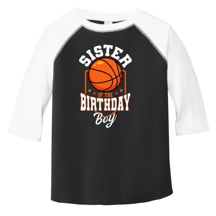 Sister Of The Birthday Boy Basketball Theme Bday Party Toddler Fine Jersey T-Shirt