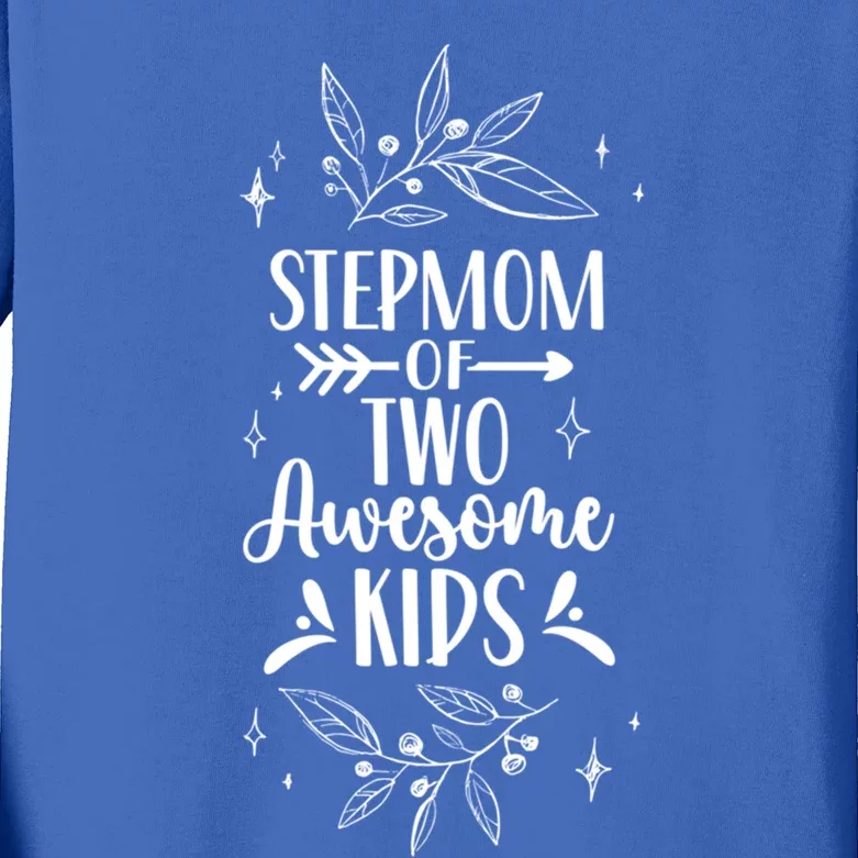 Stepmom Of Two Awesome Mother's Day Stepmother Mom Gift Kids Long Sleeve Shirt