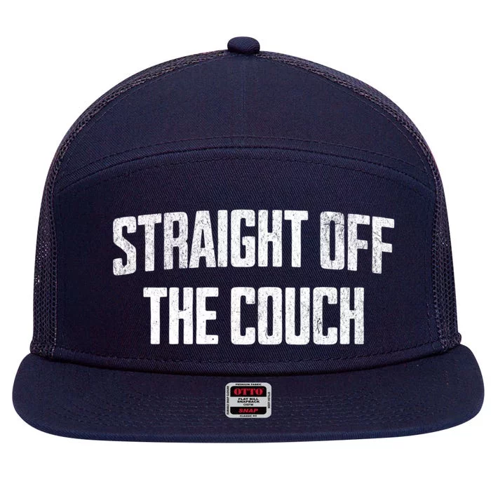 Straight Off The Couch Funny Football Offensive Lineman 7 Panel Mesh Trucker Snapback Hat