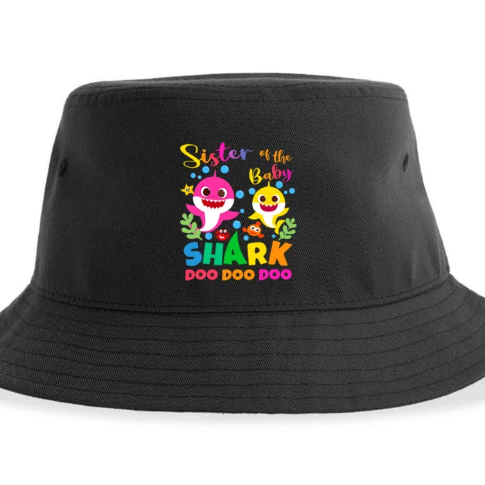 Sister Of The Shark Birthday Family Matching Birthday Sustainable Bucket Hat