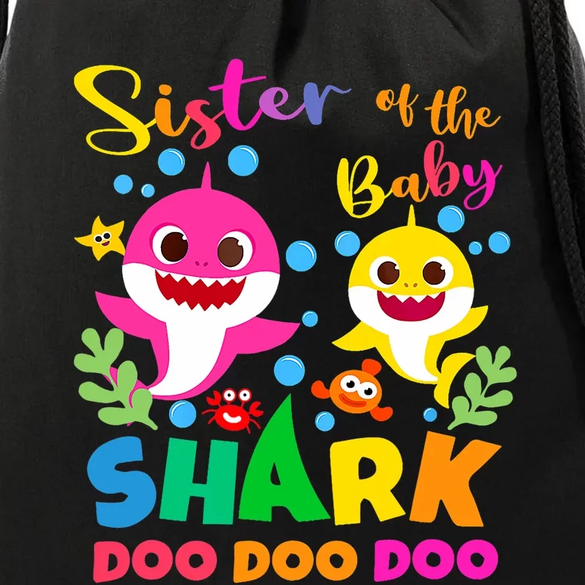 Sister Of The Shark Birthday Family Matching Birthday Drawstring Bag