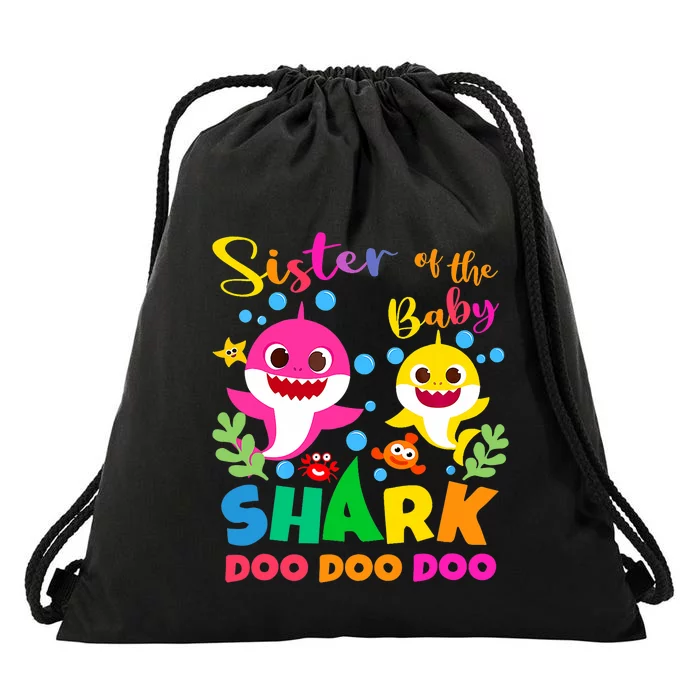 Sister Of The Shark Birthday Family Matching Birthday Drawstring Bag