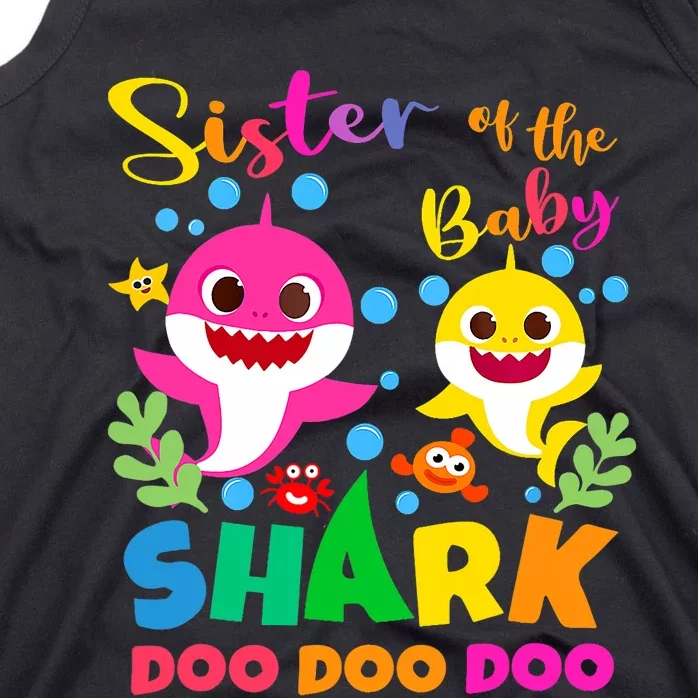 Sister Of The Shark Birthday Family Matching Birthday Tank Top