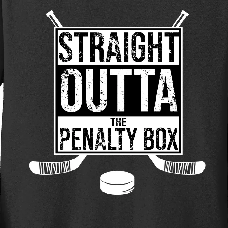 Straight Outta The Penalty Box Kids Long Sleeve Shirt