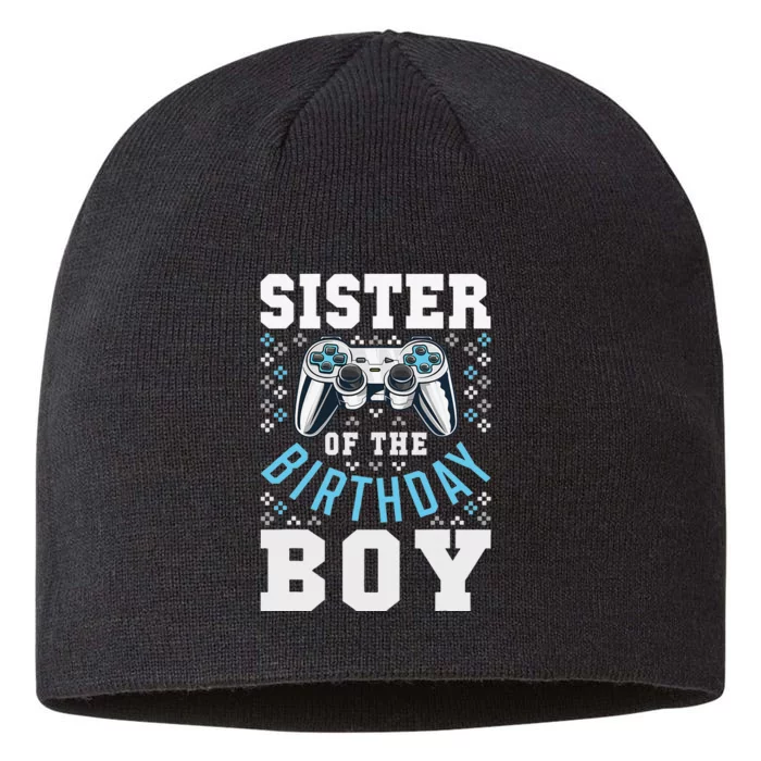 Sister of the Birthday Matching Video Gamer Birthday 8 1/2in Sustainable Knit Beanie