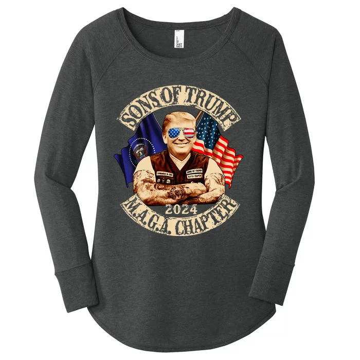 Sons Of Trump Maga Chapter 2024 Funny Women's Perfect Tri Tunic Long Sleeve Shirt