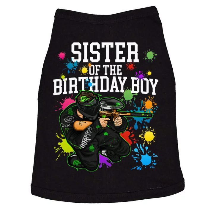 Sister Of The Birthday Boy Paintball Sport Matching Family Doggie Tank