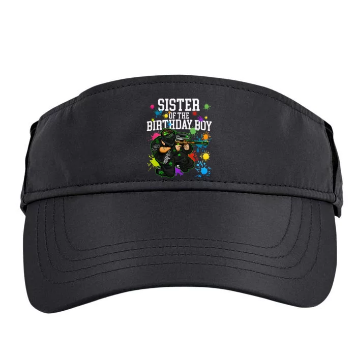 Sister Of The Birthday Boy Paintball Sport Matching Family Adult Drive Performance Visor